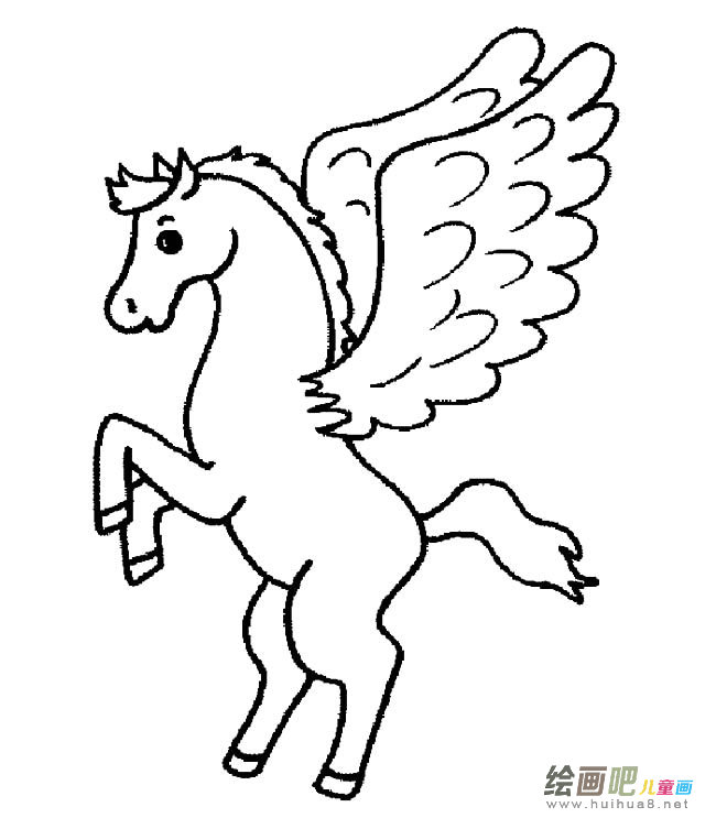帅气天马动物简笔画步骤图片大全