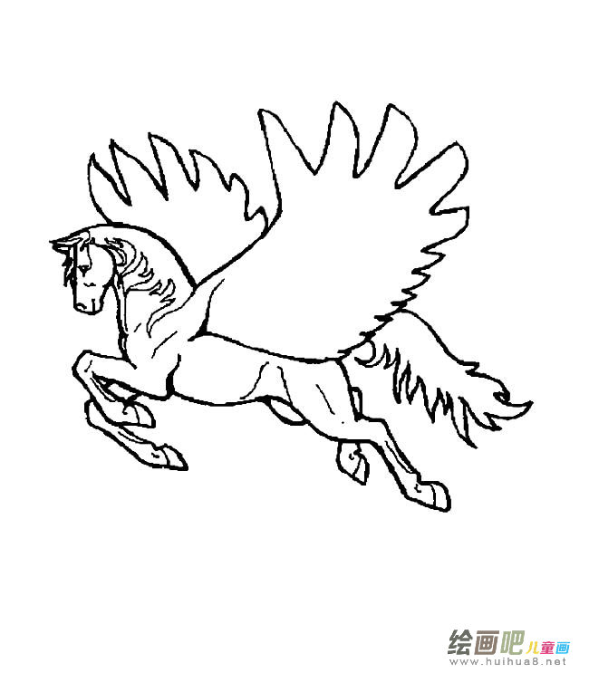 飞天马动物简笔画步骤图片大全二