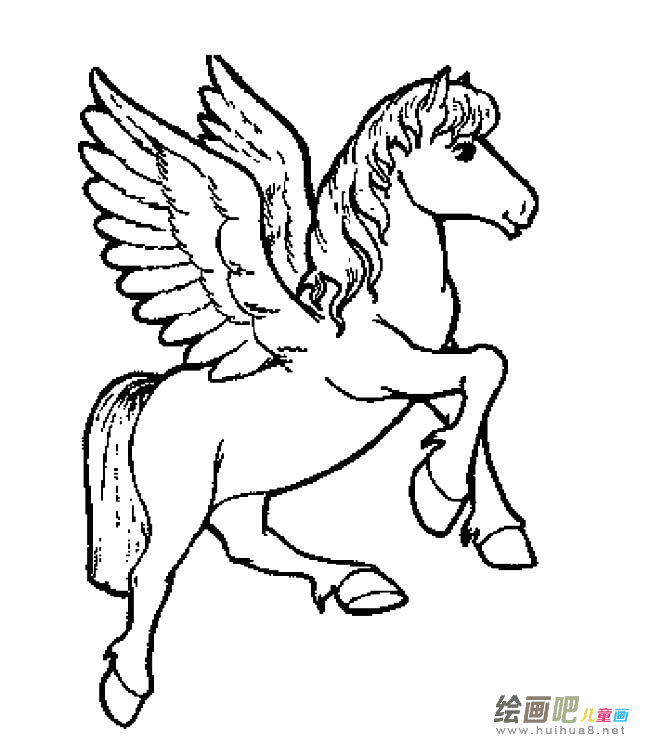 天马动物简笔画步骤图片大全五