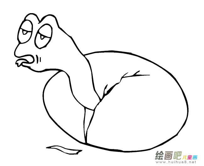 破壳的乌龟动物简笔画步骤图片大全