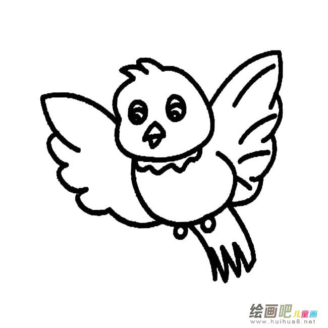 百灵鸟动物简笔画步骤图片大全