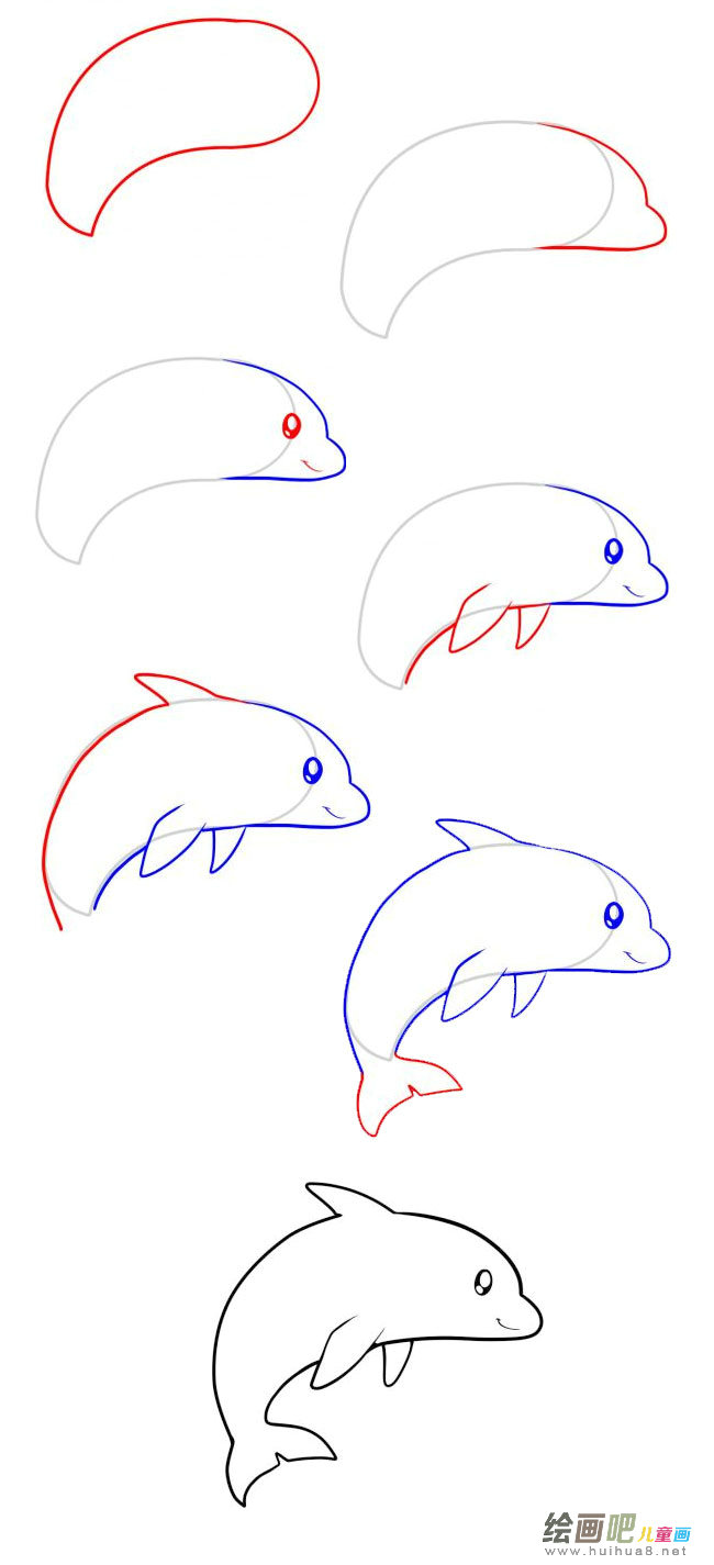 海豚简笔画图片大全