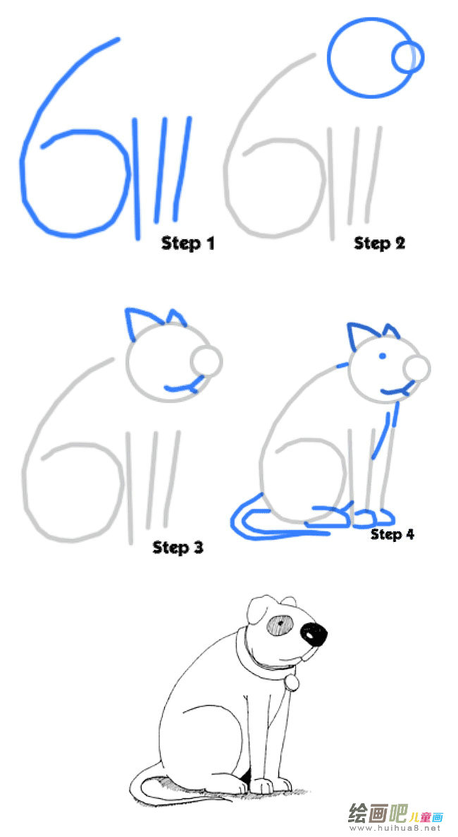 小狗简笔画图片大全