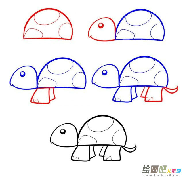 小海龟简笔画图片大全