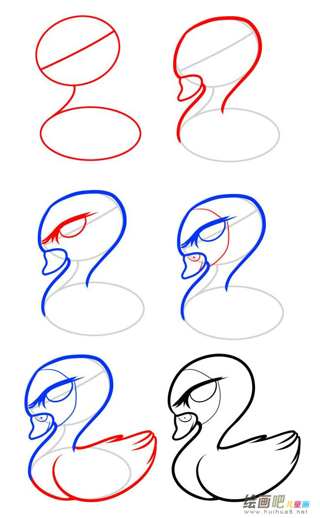 小天鹅简笔画图片大全