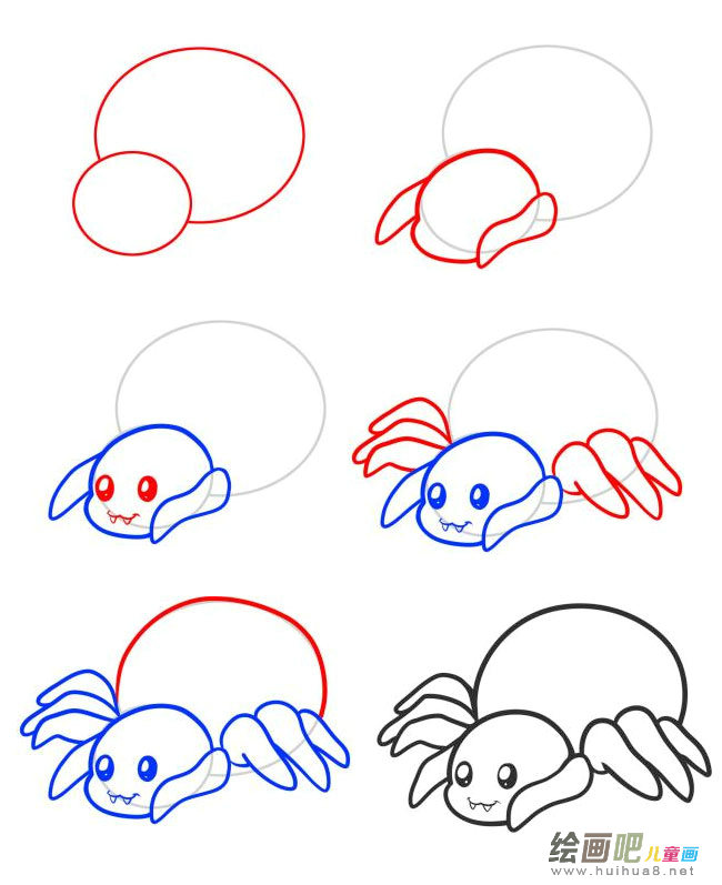 吓人的蜘蛛简笔画图片大全