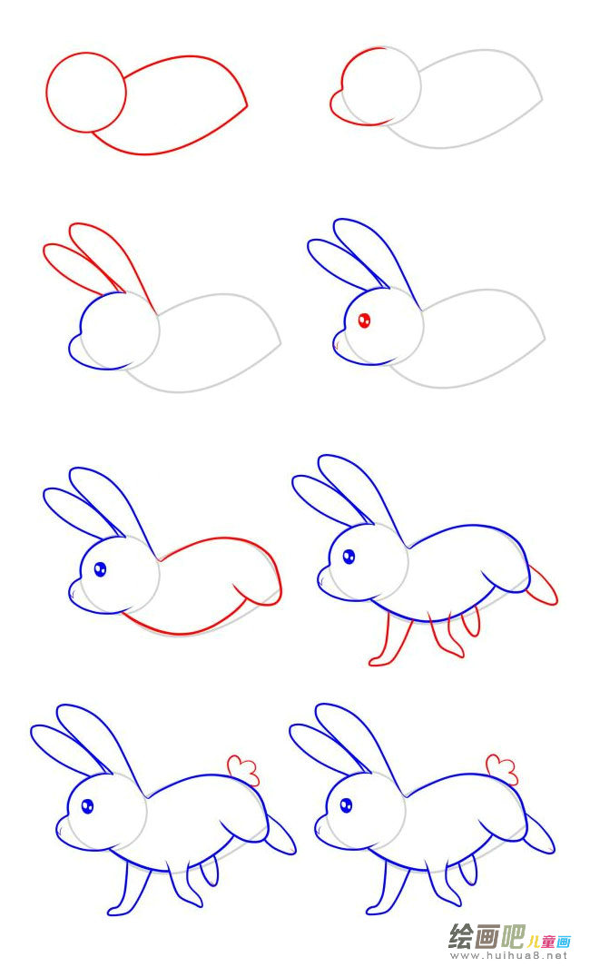 奔跑的兔子简笔画图片大全