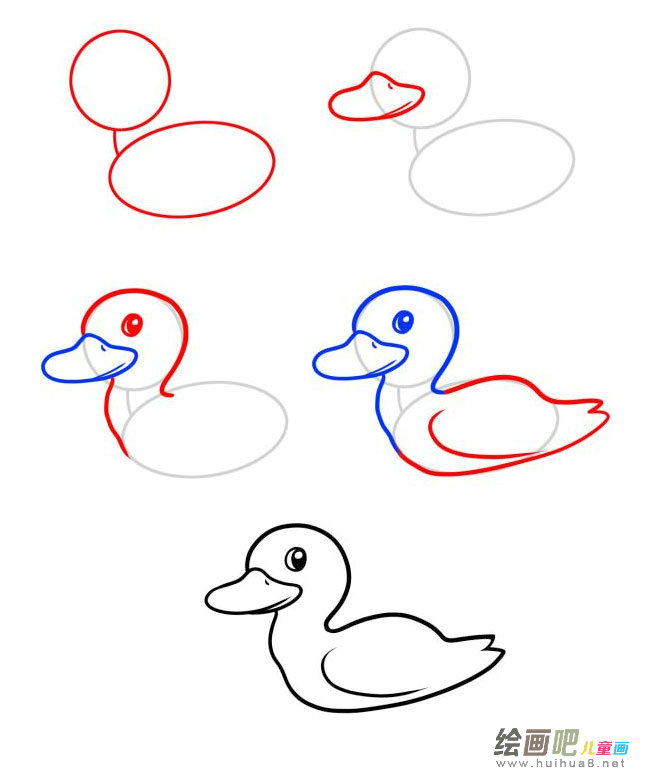 幼儿数鸭子简笔画图片大全