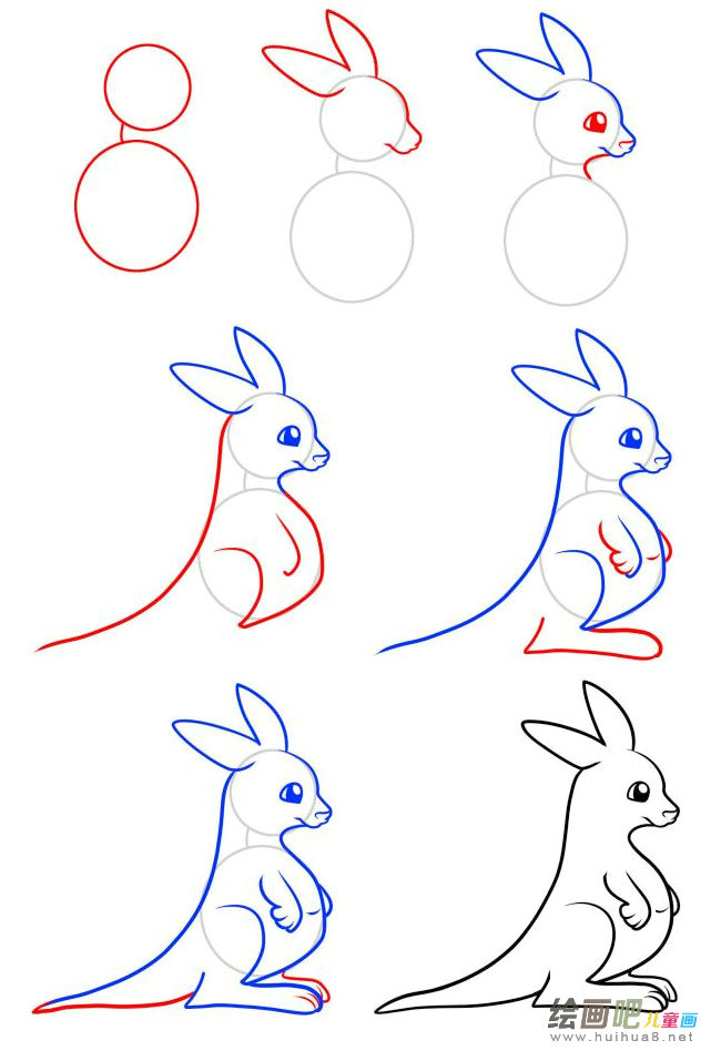 袋鼠妈妈简笔画图片大全