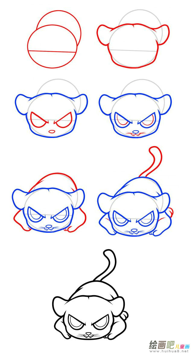 狩猎的豹子简笔画图片大全