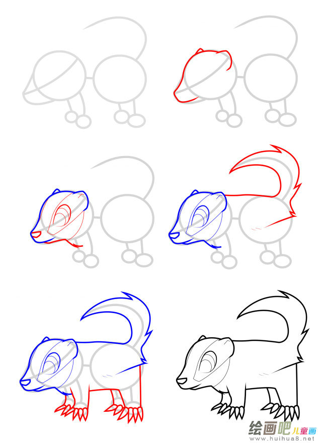 狗獾简笔画图片大全