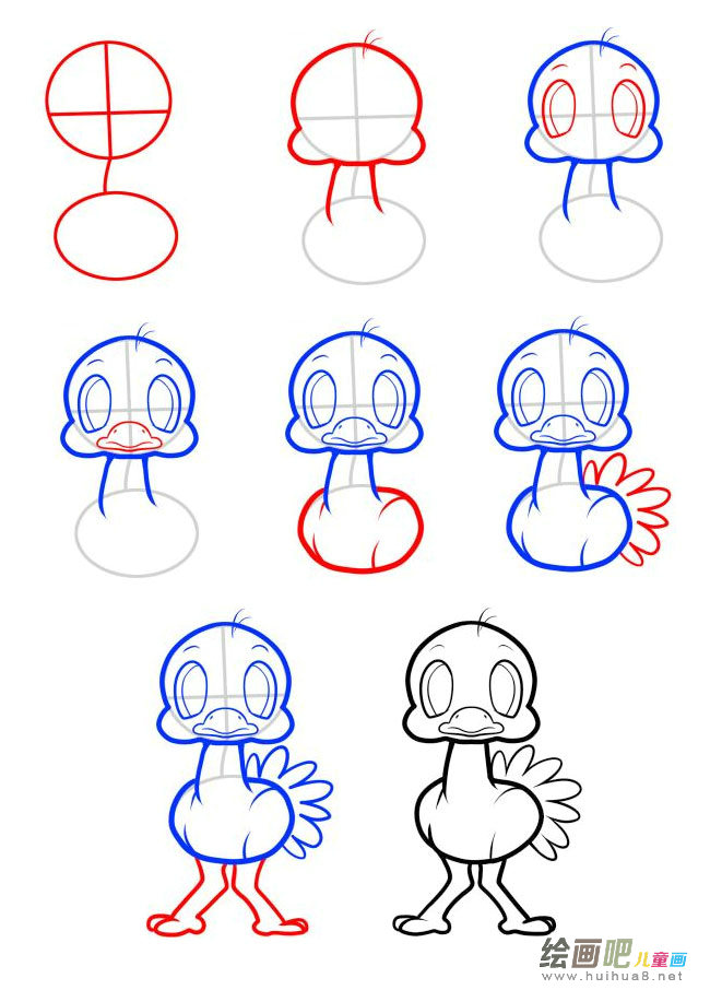 鸵鸟简笔画图片大全