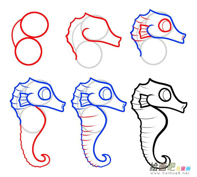 海马简笔画图片大全