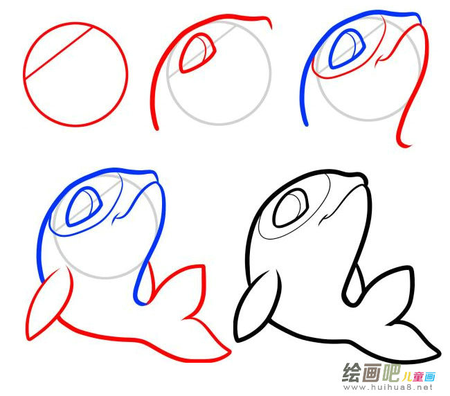 小海豚简笔画图片大全