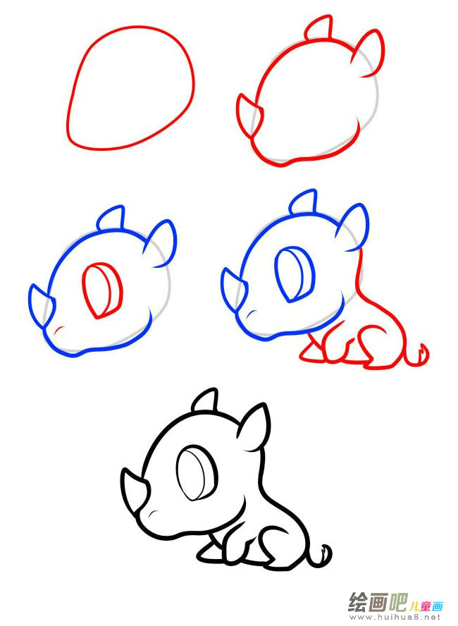犀牛简笔画图片大全