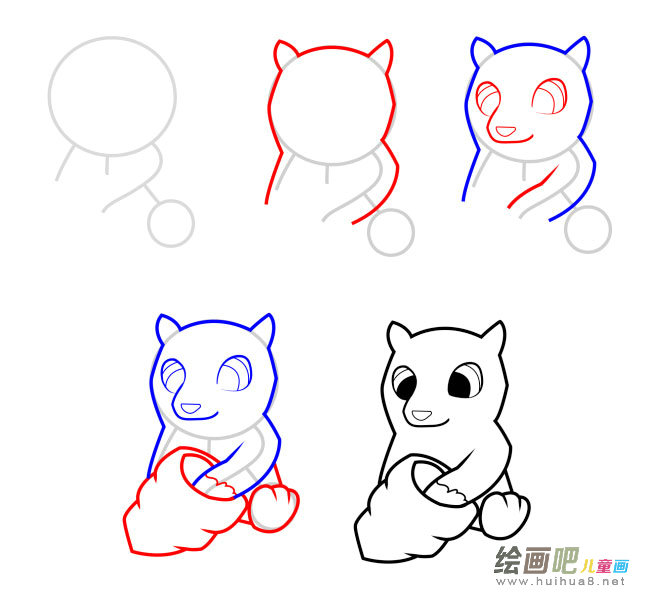 吃蜂蜜的小熊简笔画图片大全