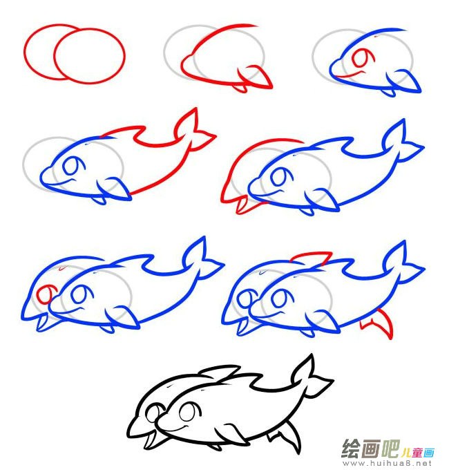 海豚简笔画图片大全