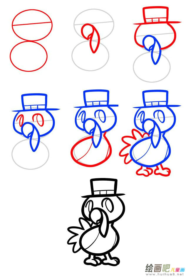 火鸡简笔画图片大全