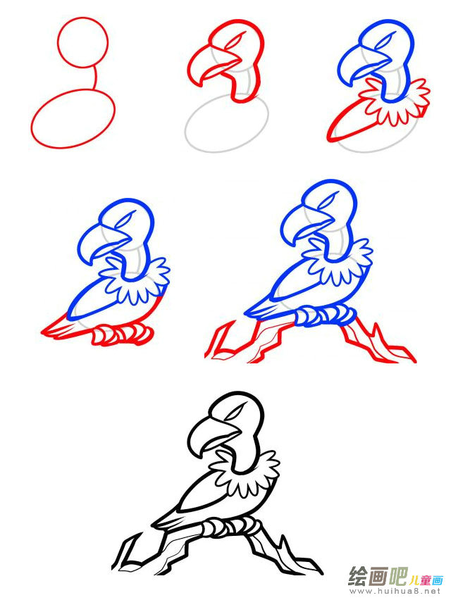 秃鹰简笔画图片大全