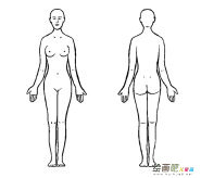 女人体正反面简笔画步骤图片大全