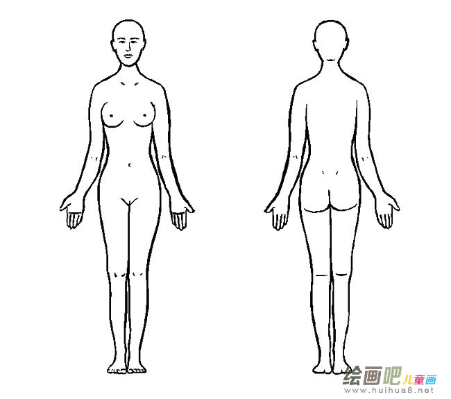 女人体正反面简笔画图片大全