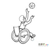 轮椅篮球简笔画步骤图片大全