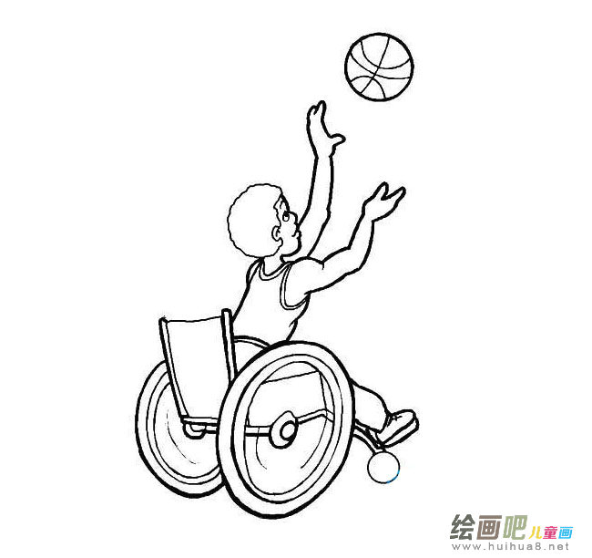 轮椅篮球简笔画图片大全