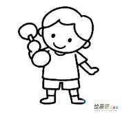 举哑铃的小朋友简笔画步骤图片大全