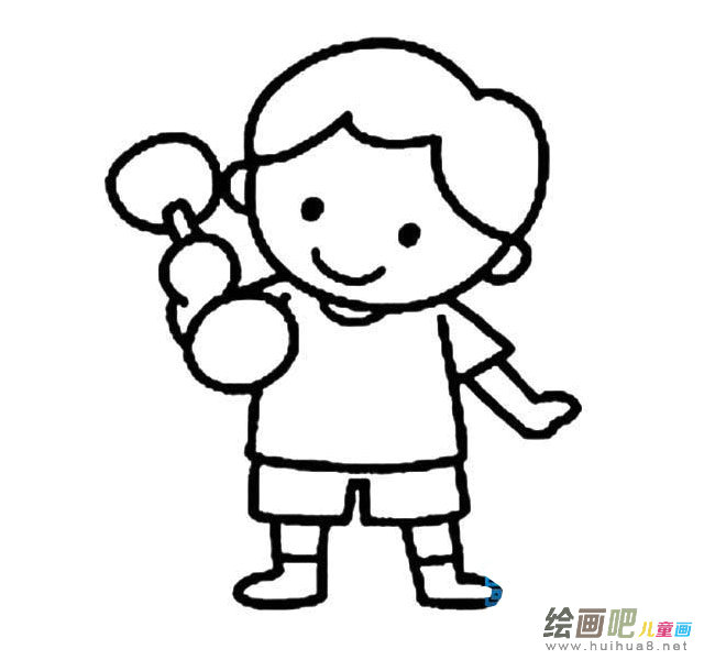 举哑铃的小朋友简笔画图片大全
