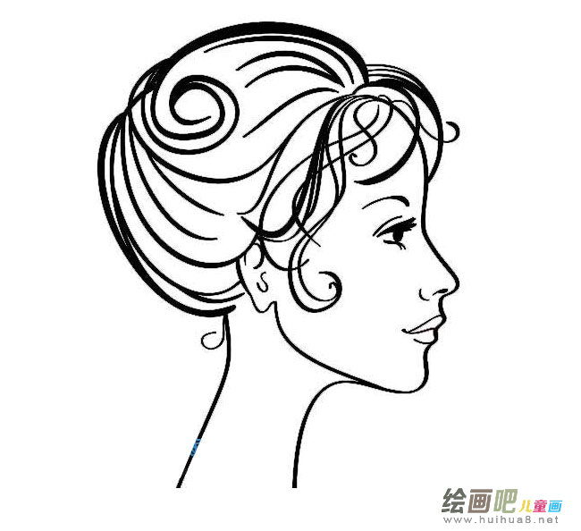 女人侧脸简笔画图片大全