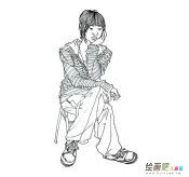 沉思的女生简笔画步骤图片大全