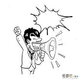 大喇叭促销简笔画步骤图片大全