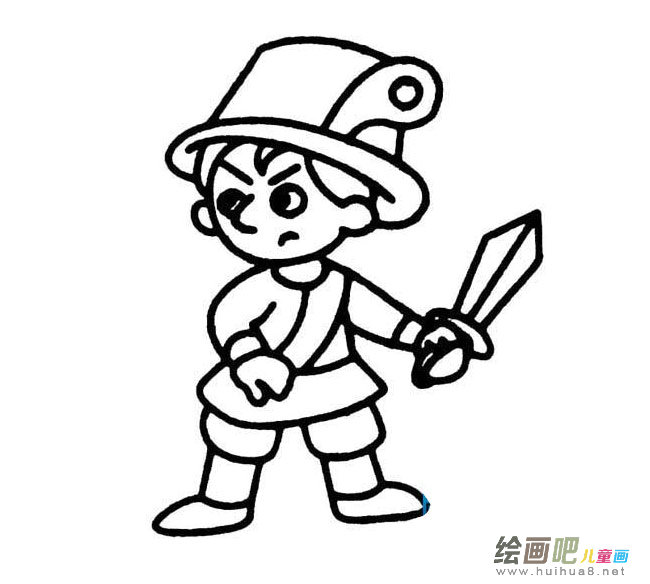 拿剑的小人简笔画图片大全