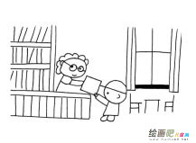 图书借阅简笔画步骤图片大全
