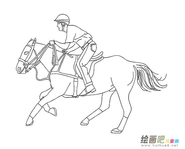 骑马的人简笔画图片大全