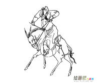 古人骑马简笔画步骤图片大全