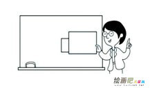 老师上课简笔画步骤图片大全