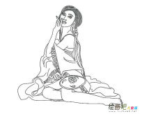 古典大美女简笔画步骤图片大全