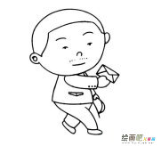 送信的邮差简笔画步骤图片大全