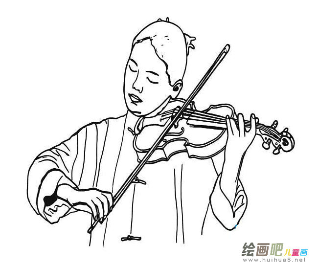 拉小提琴简笔画图片大全