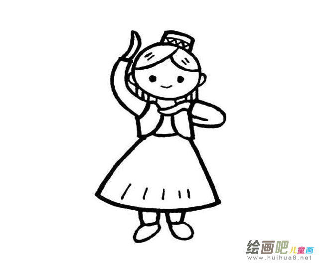 新疆民族舞简笔画图片大全