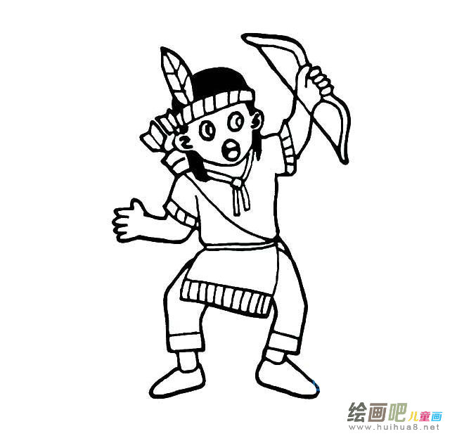 后羿射日简笔画图片大全