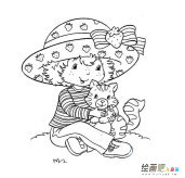 抱着猫咪的小女孩简笔画步骤图片大全