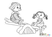 玩跷跷板的小朋友简笔画步骤图片大全