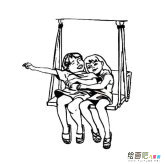 荡秋千的姑娘简笔画步骤图片大全