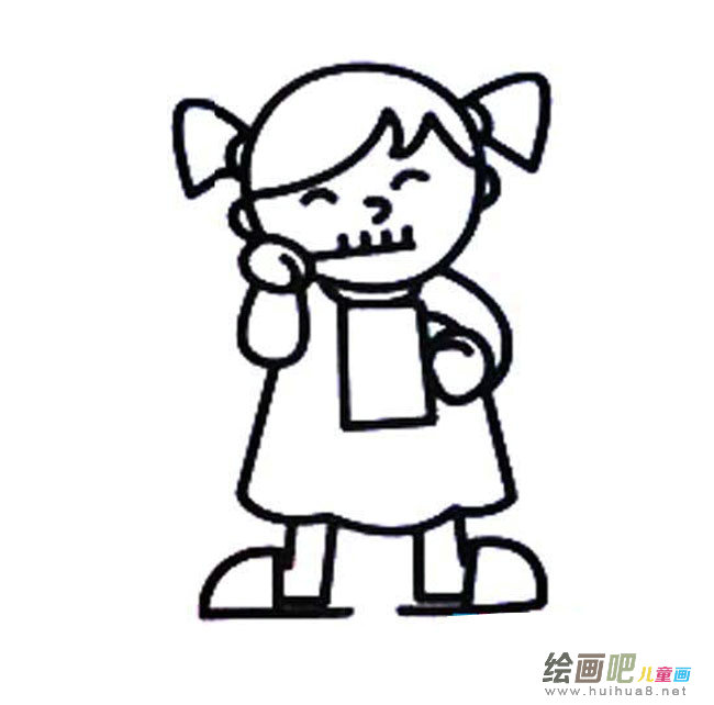 刷牙的小孩简笔画图片大全