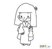 日本小女孩简笔画步骤图片大全