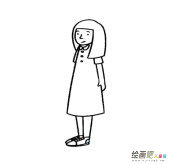 娃娃头的女生简笔画步骤图片大全