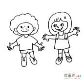 男孩女孩简笔画步骤图片大全