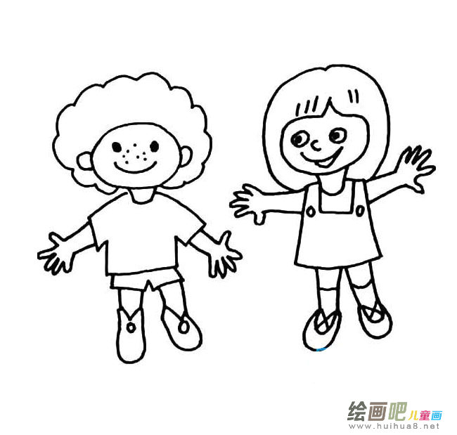 男孩女孩简笔画图片大全